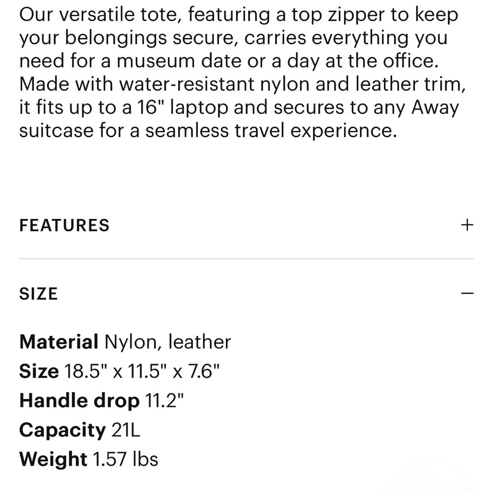 Away Everywhere Tote Cloud Gray - image 3